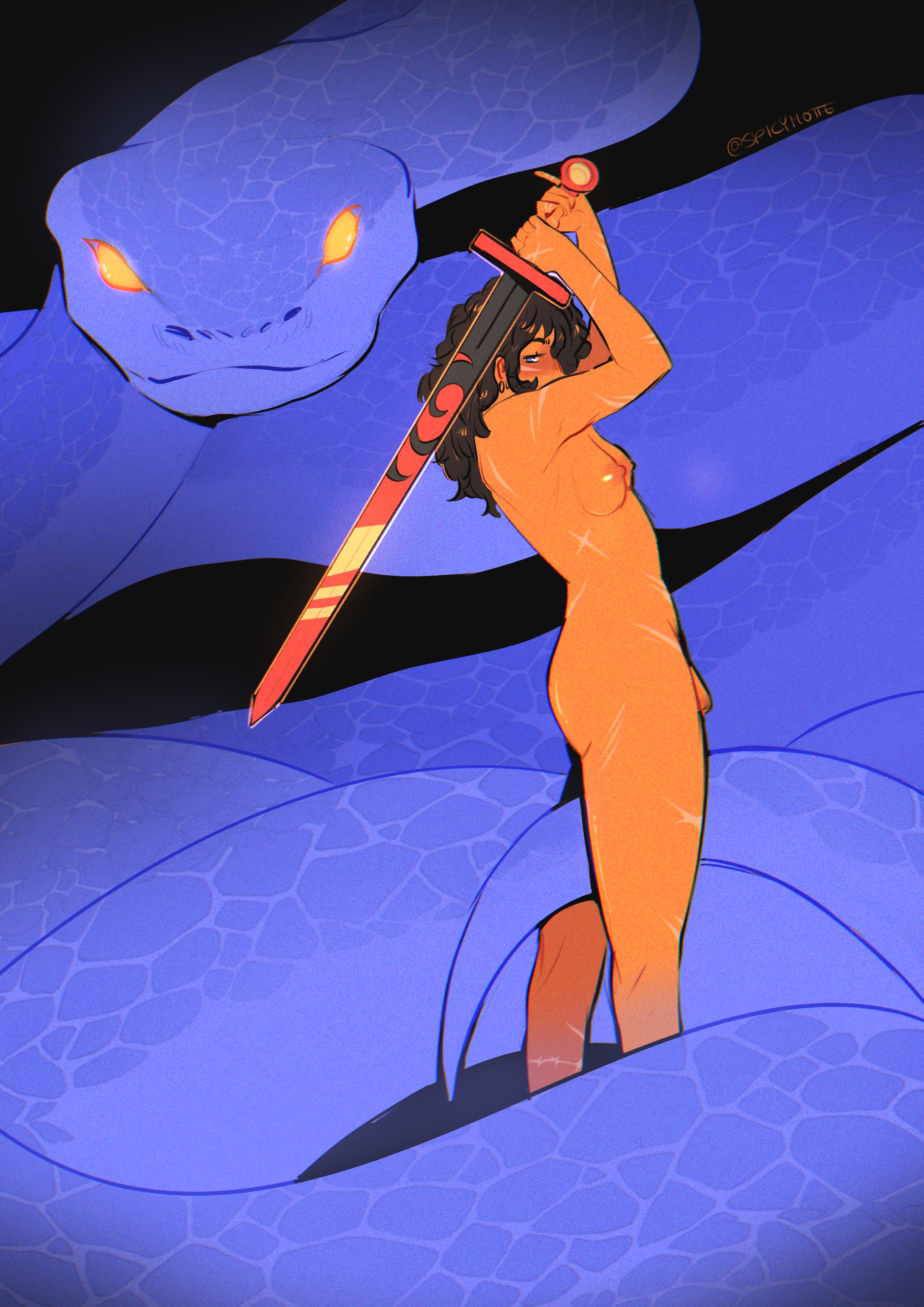 Art Print A4 - Cool Sword
